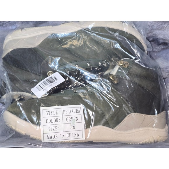 NWT Hike Footwear Azura Barefoot Winter Boots Green Faux Fur Lined EU 38/ 7.5 - Picture 6 of 7